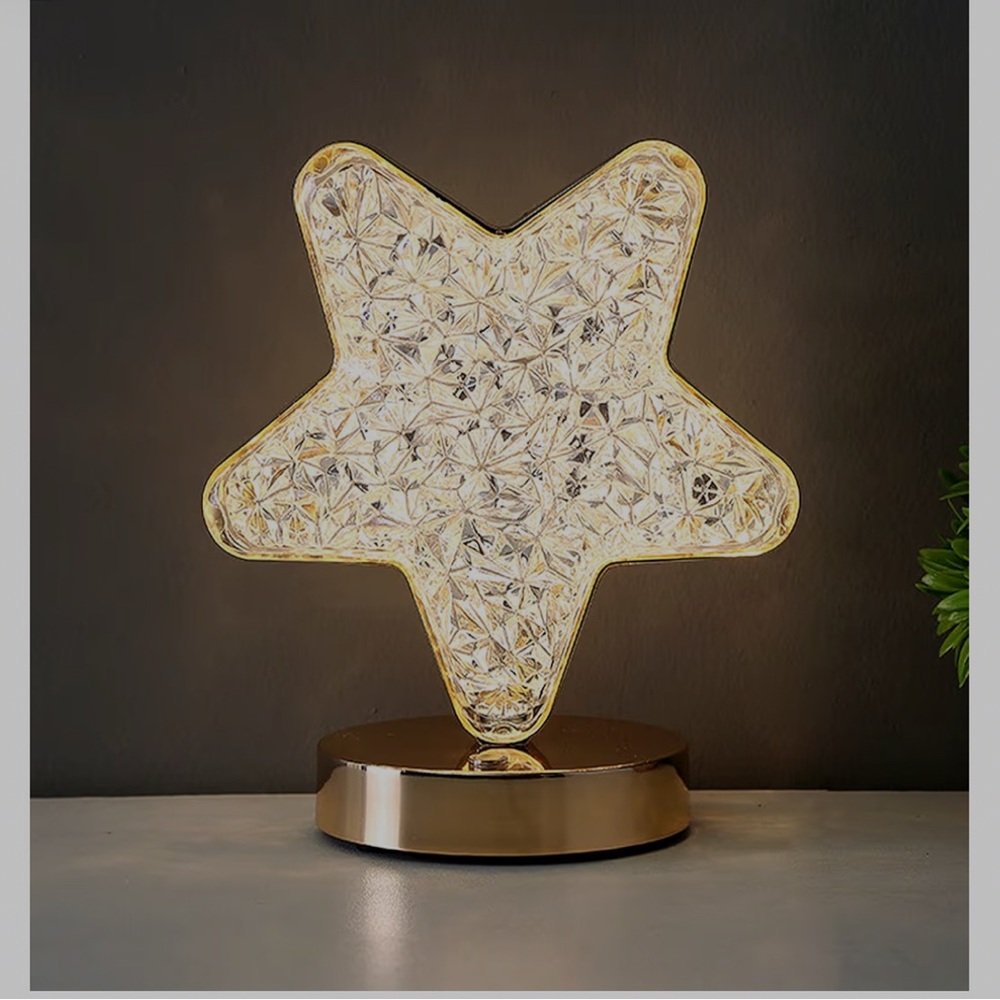 *Star Shaped Crystal Table Lamp / night light brand new in box